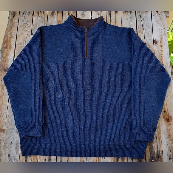 Vintage L.L. Bean Merino Lambs'wool Knit Quarter Zip Mens size 2XL